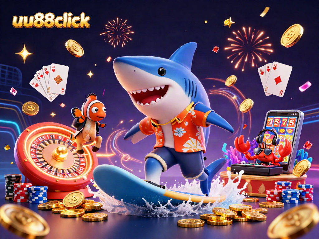 Experience thrilling wins at uu88click with vibrant 3D illustrations of exciting casino adventures.