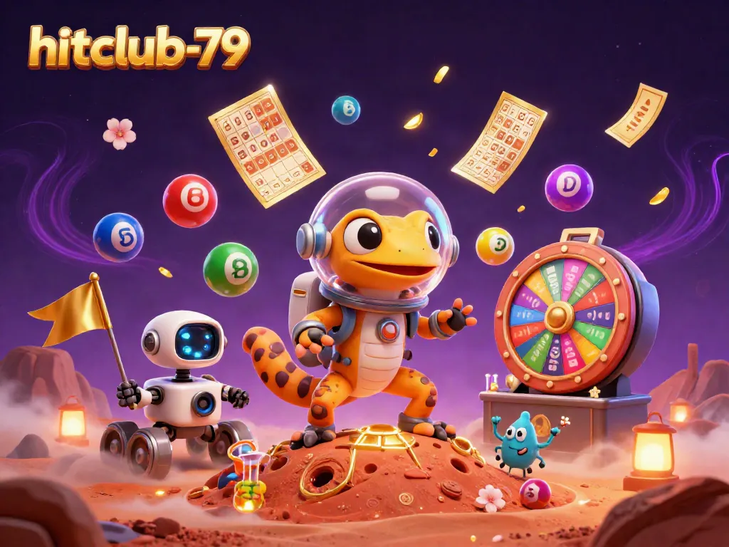 Experience excitement at hitclub-79 with a Martian gecko discovering a golden casino.