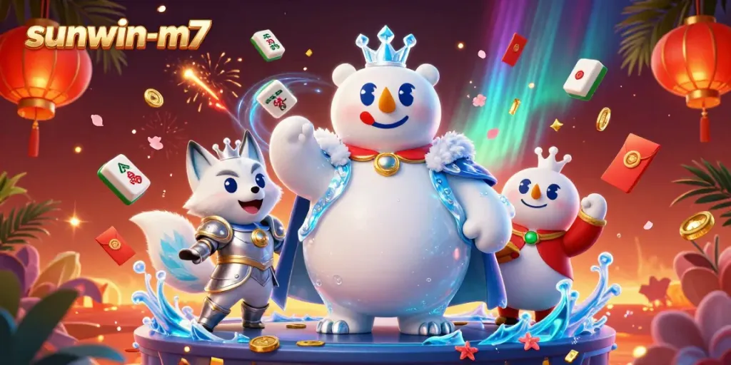 Engage with vibrant gaming action featuring sunwin-m7, showcasing enchanting characters and playful casino elements.