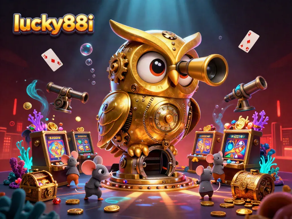Engage in thrilling gameplay at lucky88i with our lavish casino scene highlighting vibrant characters and elements.