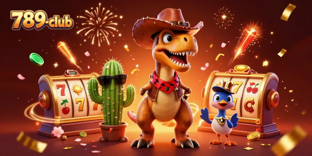 Engage with 789-club's vibrant casino scene featuring playful characters and dynamic game elements.