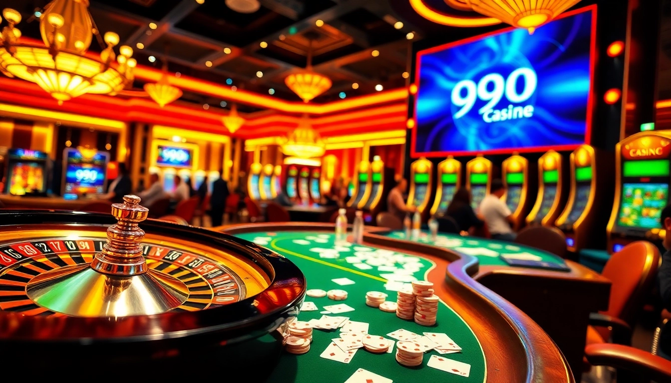Experience the excitement of 99OK with vibrant casino tables and lively gambling action.