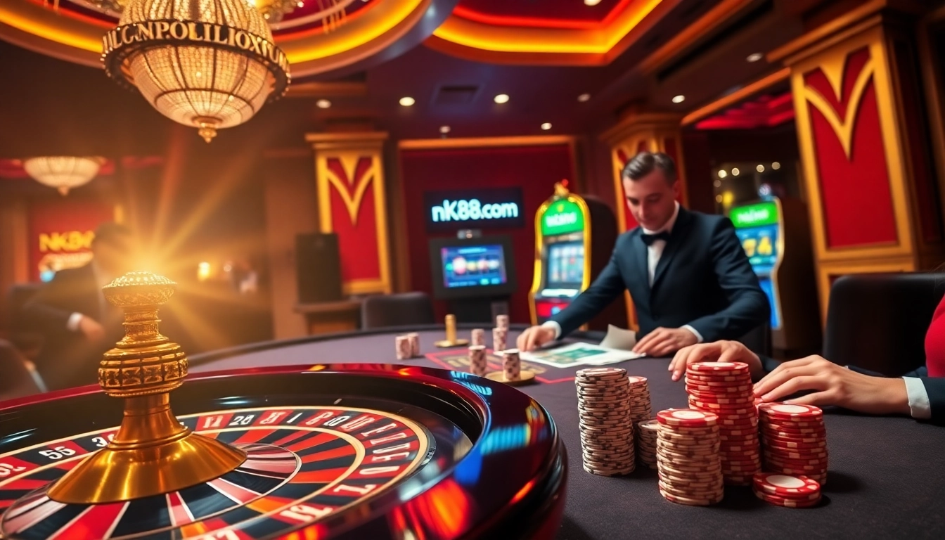 Experience the thrill at nk88.com with vibrant casino games and luxurious gambling elements.