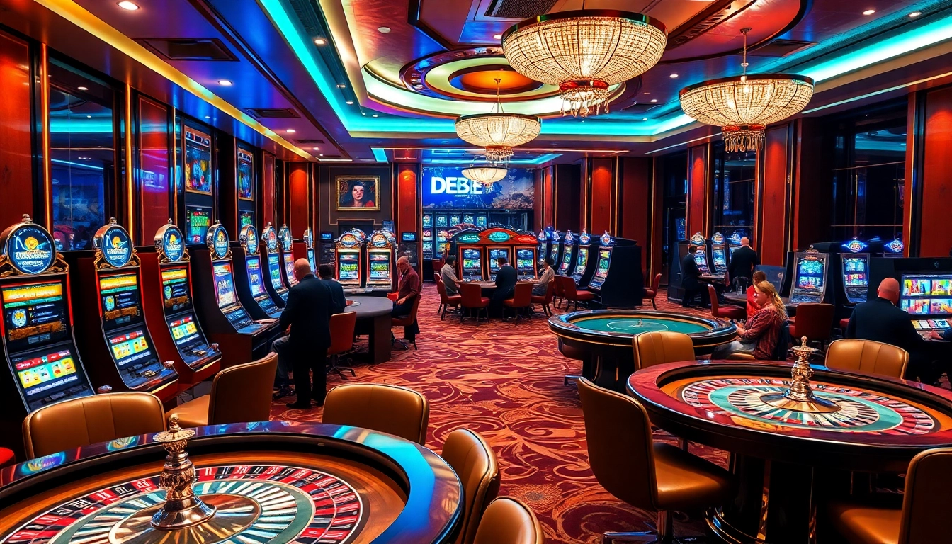 Experience the thrill of gaming with DEBET COM at a luxurious casino atmosphere.