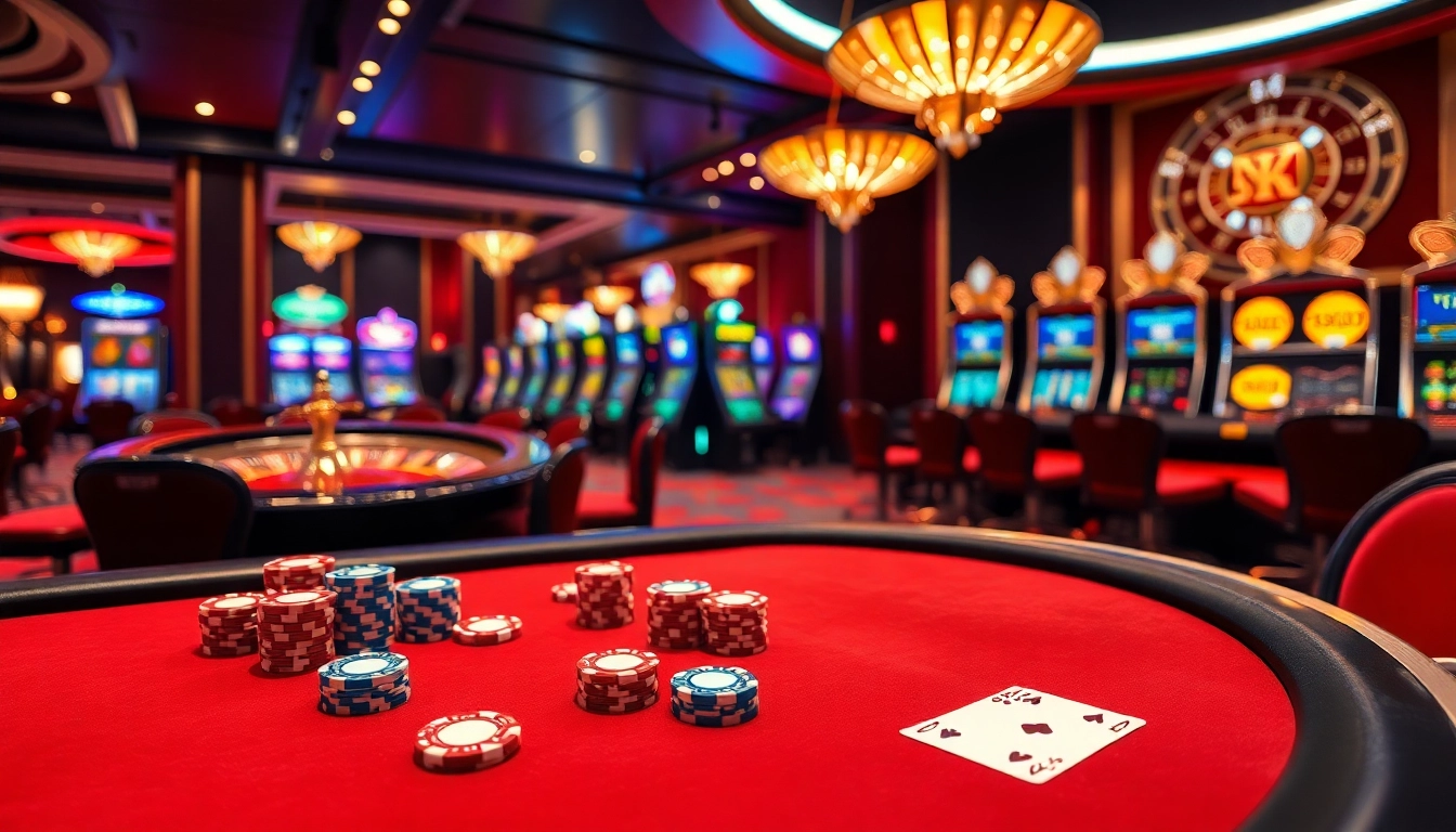 Experience the thrill of five88 vin at a luxurious casino table filled with vibrant chips and cards.