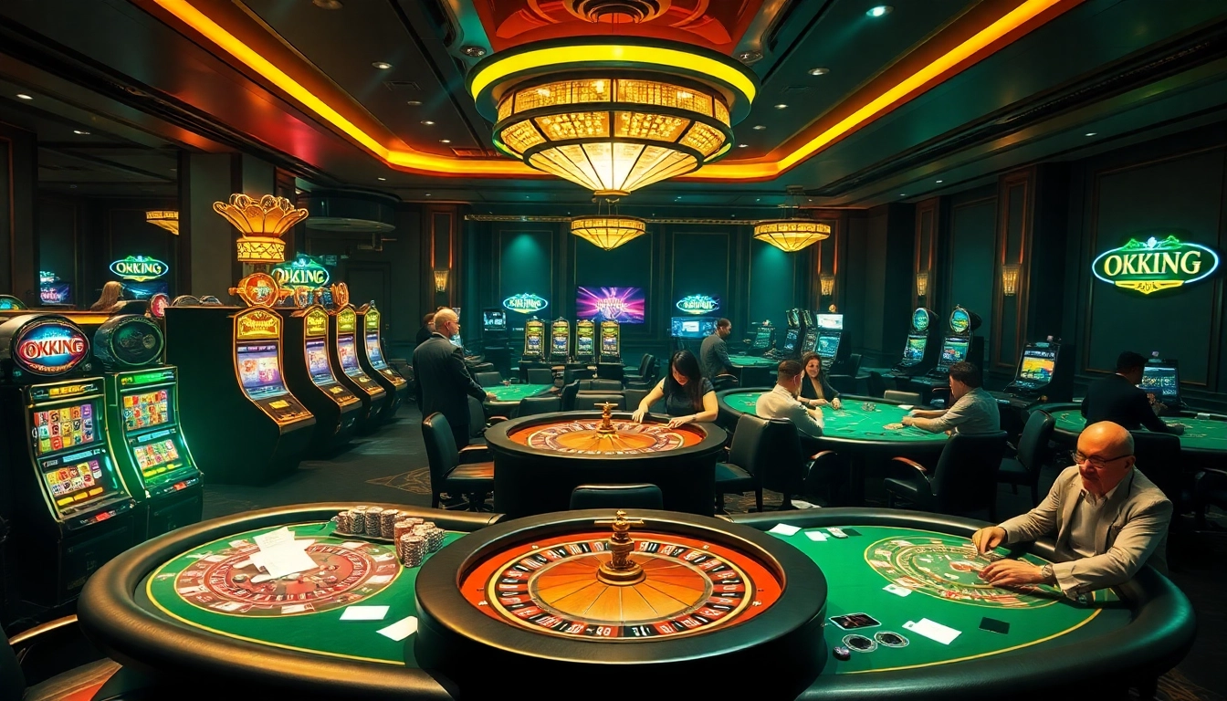 Experience the excitement of OKKING in a vibrant casino setting with thrilling gameplay action.