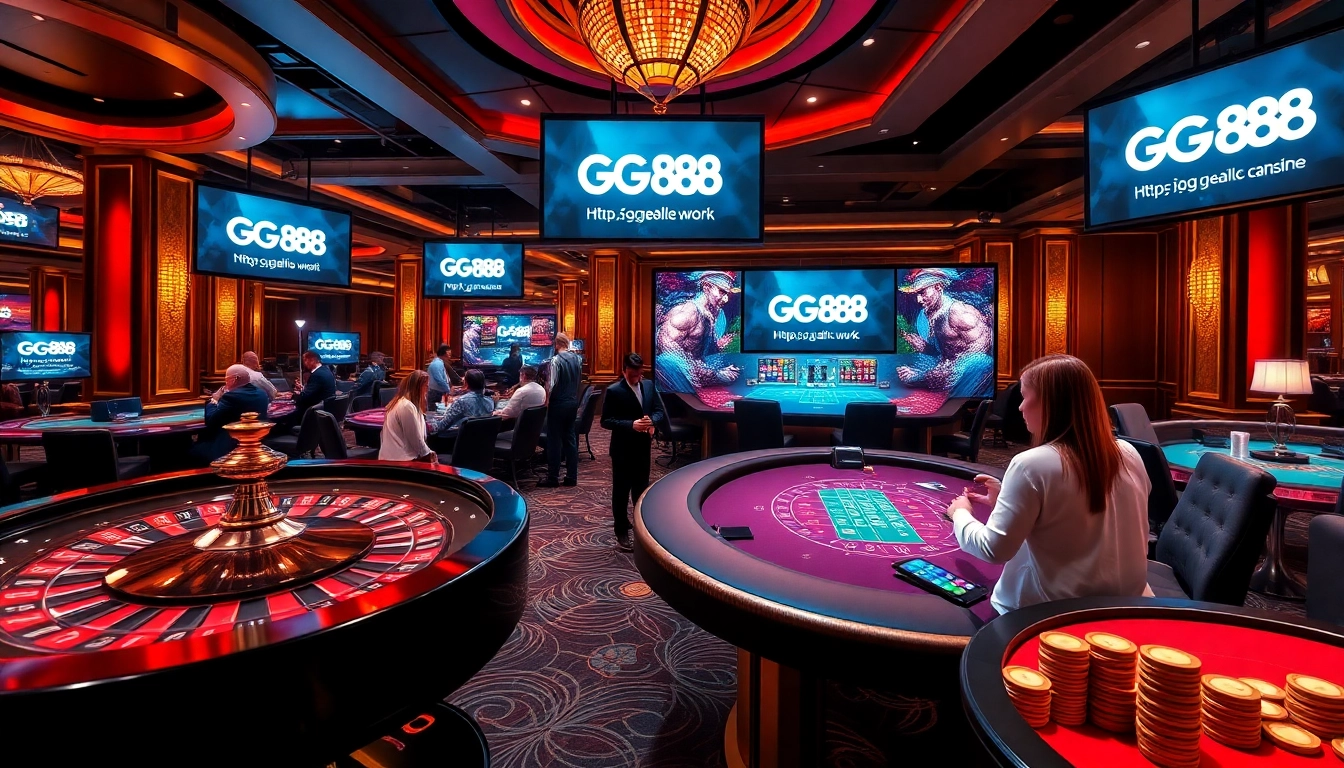 A lively online casino scene showcasing the interface of https://gg88.work/, featuring excitement and luxury in gambling.