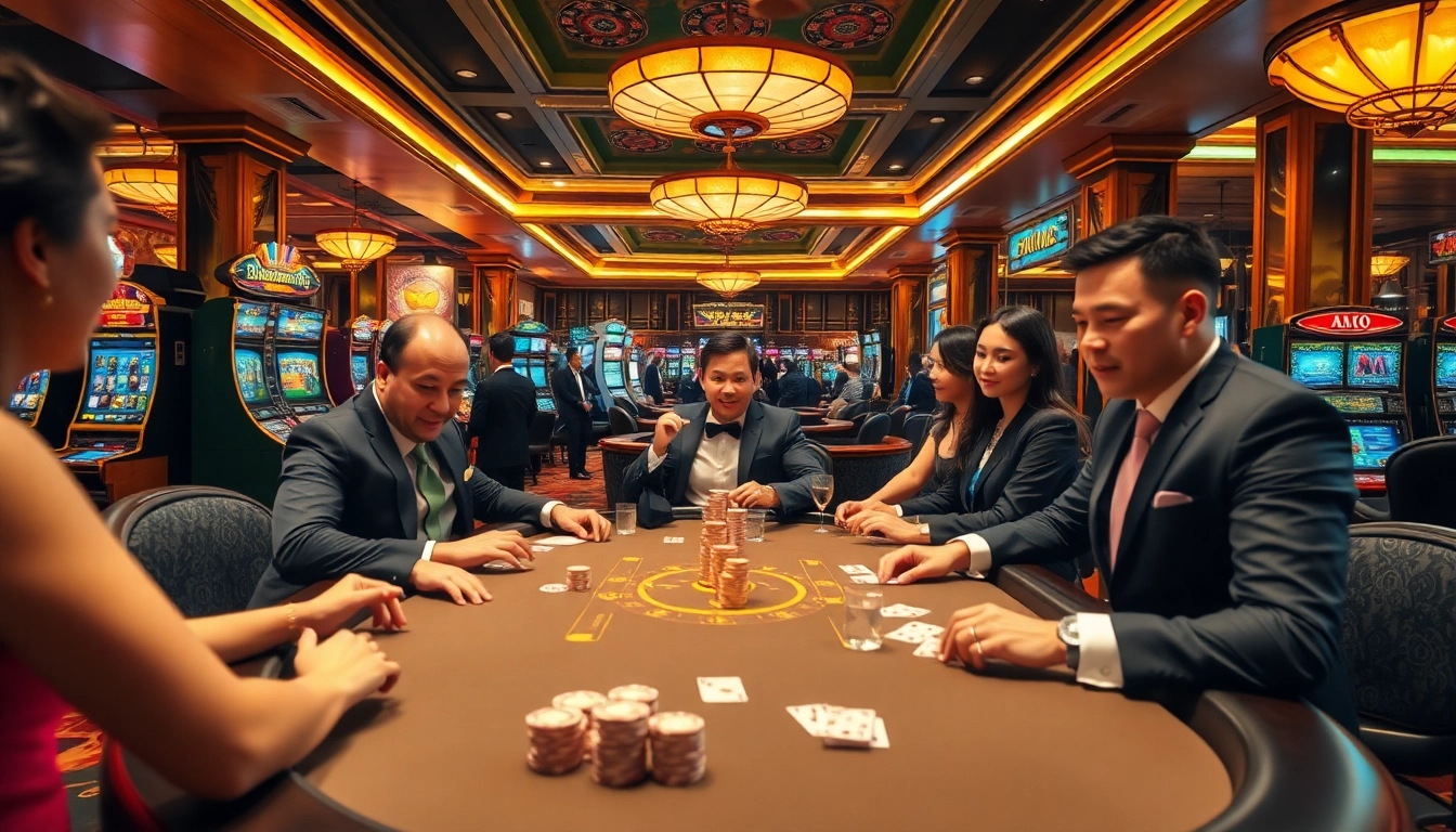 Experience the thrill of winning at https://mm88.observer/ with an exciting casino scene featuring poker and slot machines.