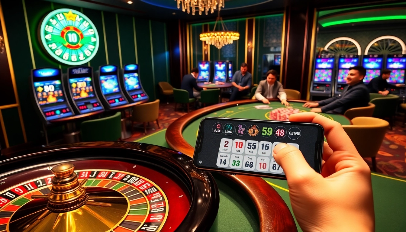 Players enjoying the excitement of casino gaming at https://68vip.one/ with vibrant roulette wheel and poker chips.