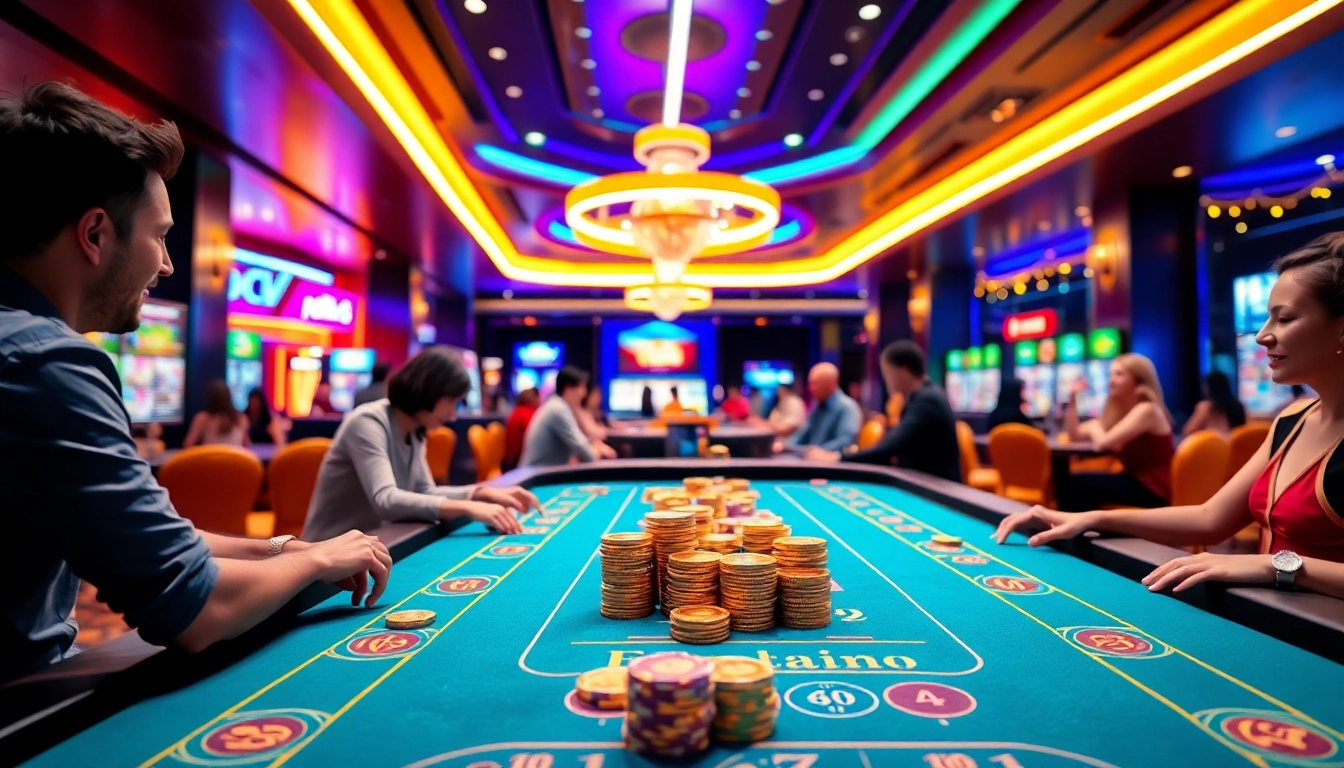 Joueurs enthousiastes au crypto casino pendant une partie animée.