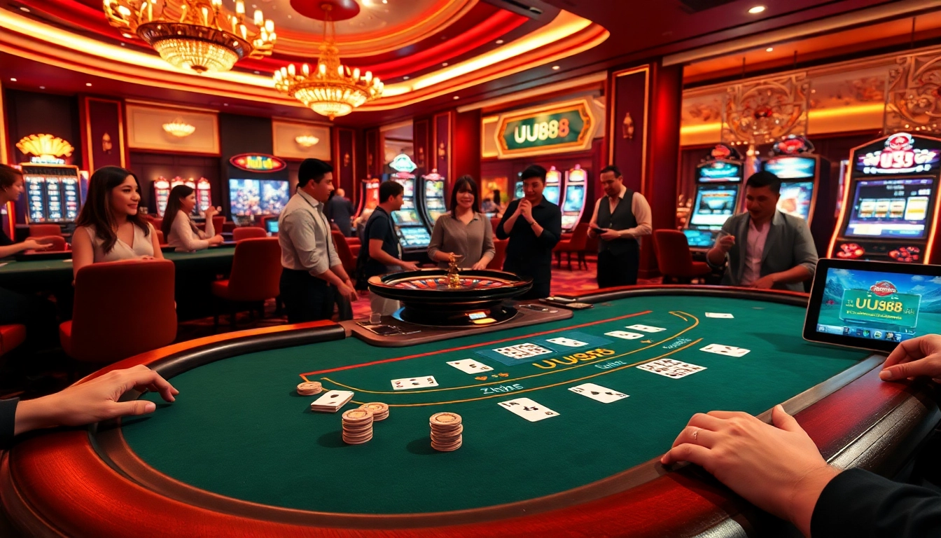 Experience the thrill of gambling at UU88 with luxurious casino visuals.