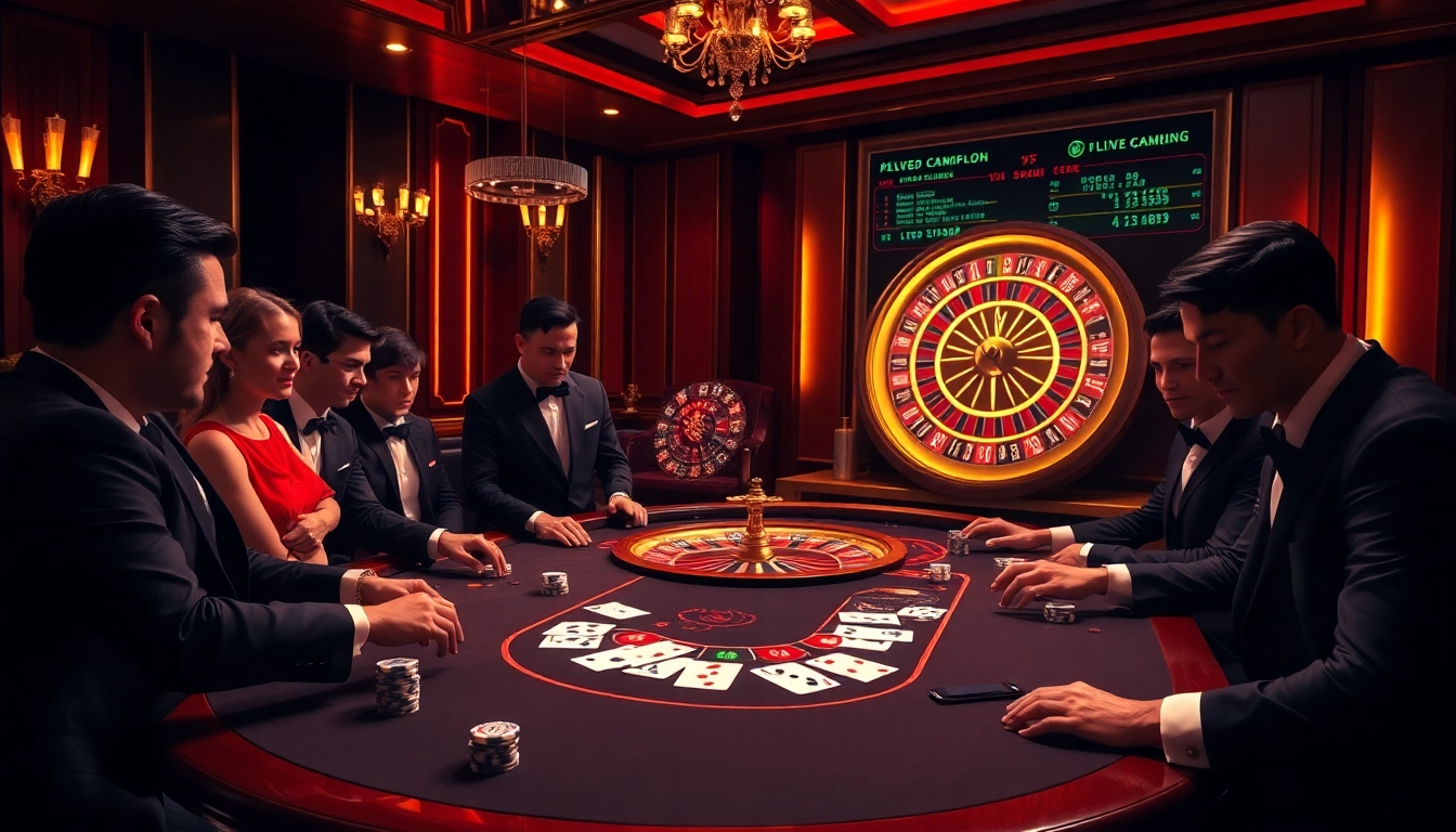 Gambling enthusiasts engaging at a poker table, highlighting 包网 services in online casinos.