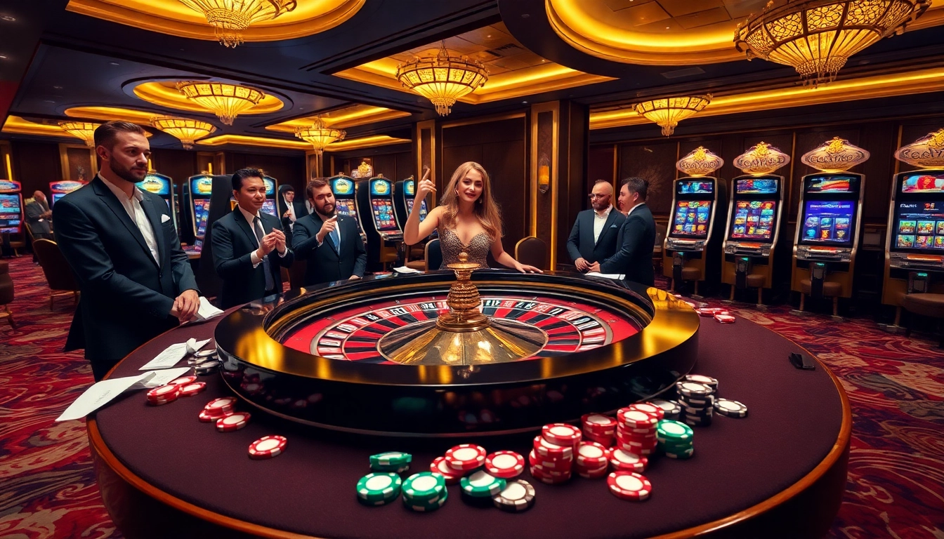 Engaged players enjoy a roulette game at https://kg88.work/, with vibrant casino elements enhancing the excitement.