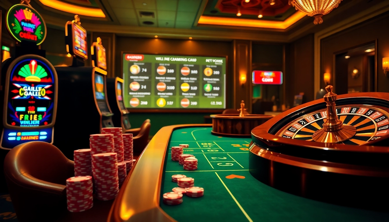 Engaging gambling scene featuring vibrant casino elements related to https://nhacaiuytinvl.com/ for an exciting player experience.