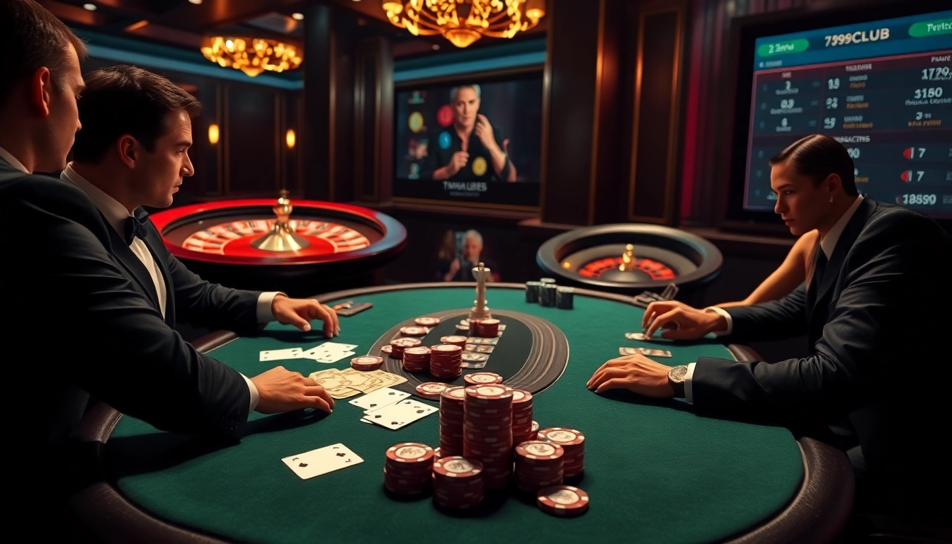Experience the excitement of 789club with a glamorous poker scene showcasing professional gameplay.