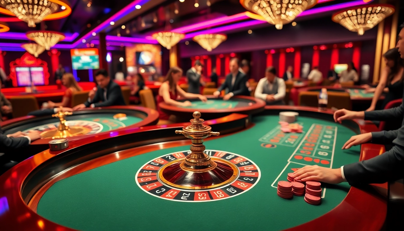 Jouer à des jeux de casino en ligne dans un environnement vibrant et élégant. related image