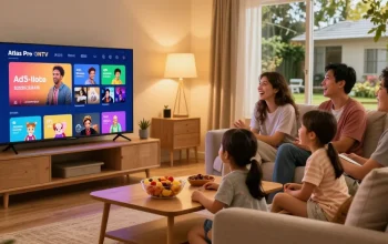 Profitez de l'application atlas pro ontv en famille devant la télévision, ambiance chaleureuse et conviviale.